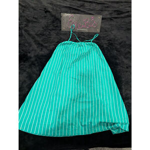 NWOT A New Day Green Stripe Strappy Dress w/ Pockets S